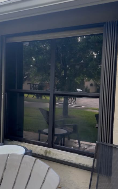 Crystal clear window after professional cleaning